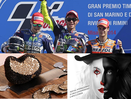 la fiera del tartufo di acqualagna ad ottobre, la festa delle streghe a giugno, il motomondiale ad ottobre, tanti eventi nelle vicinanze